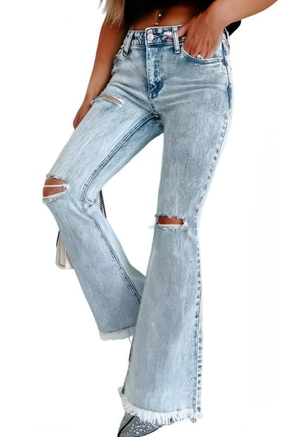 UrbanEase™ – High-Waist Ripped Denim