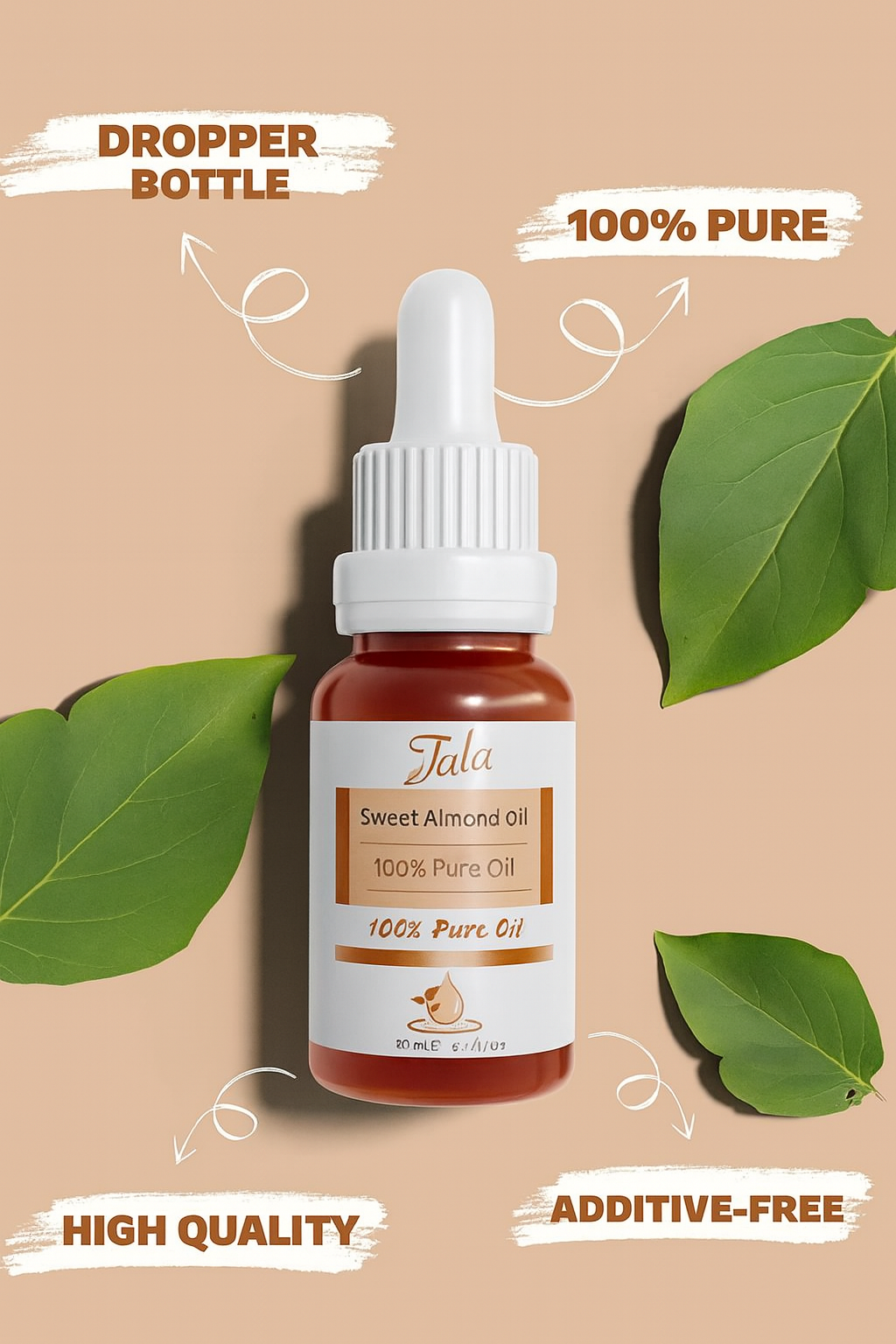 Sweet Almond Oil 100 Percent Pure and Natural Cold Pressed 20 Ml